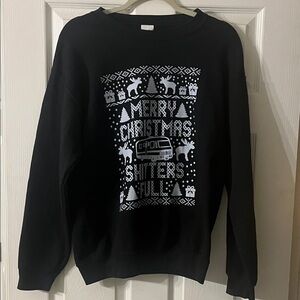 Gildan Black Funny  Merry Christmas Crewneck Sweater
